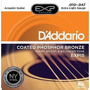 D'ADDARIO EXP15 - COATED PHOSPHOR BRONZE Acoustic Guitar Strings