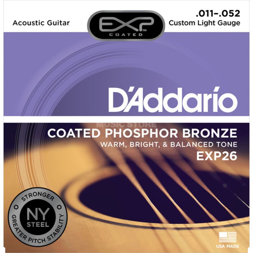 D'ADDARIO EXP26 - COATED PHOSPHOR BRONZE Acoustic Guitar Strings