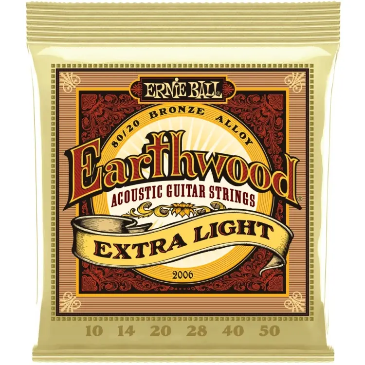ERNIE BALL 2006 - EXTRA LIGHT EARTHWOOD (80/20 BRONZE) Acoustic Guitar Strings