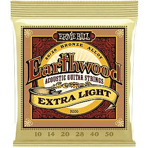 ERNIE BALL 2006 - EXTRA LIGHT EARTHWOOD (80/20 BRONZE) Acoustic Guitar Strings