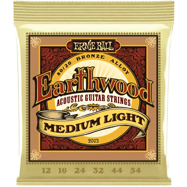 ERNIE BALL 2003 - MEDIUM LIGHT EARTHWOOD (80/20 BRONZE) Acoustic Guitar Strings